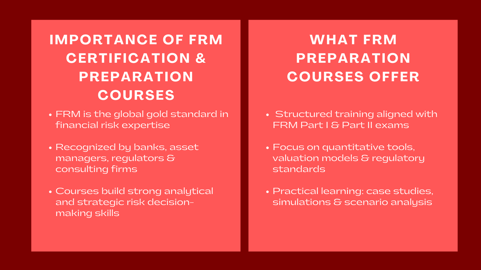 Financial Risk Management FRM Preparation Courses