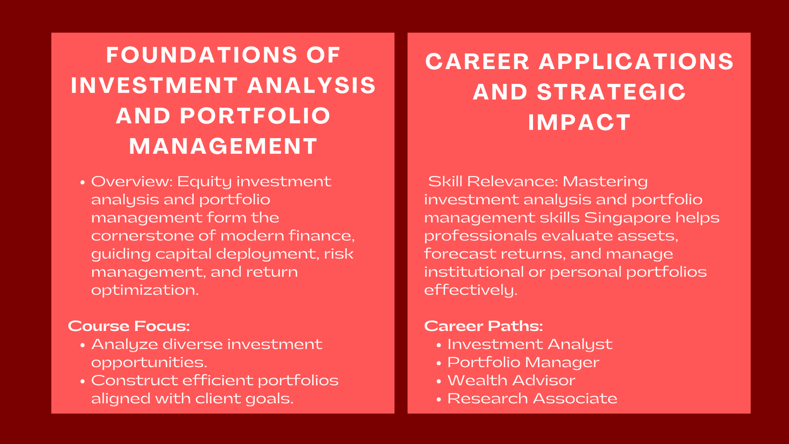 Investment Analysis and Portfolio Management Courses